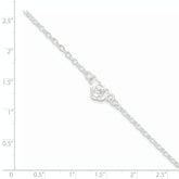 Sterling Silver Flower Charm Anklet